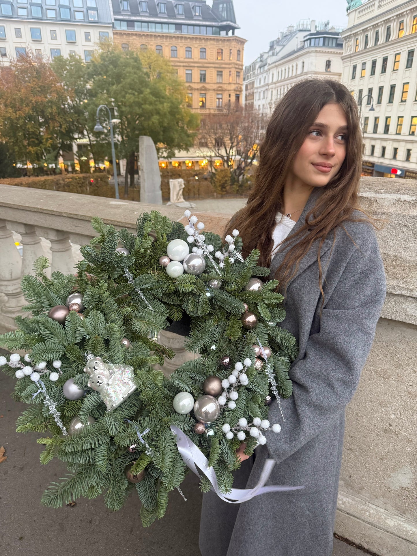 Powder Pink Christmas Wreath