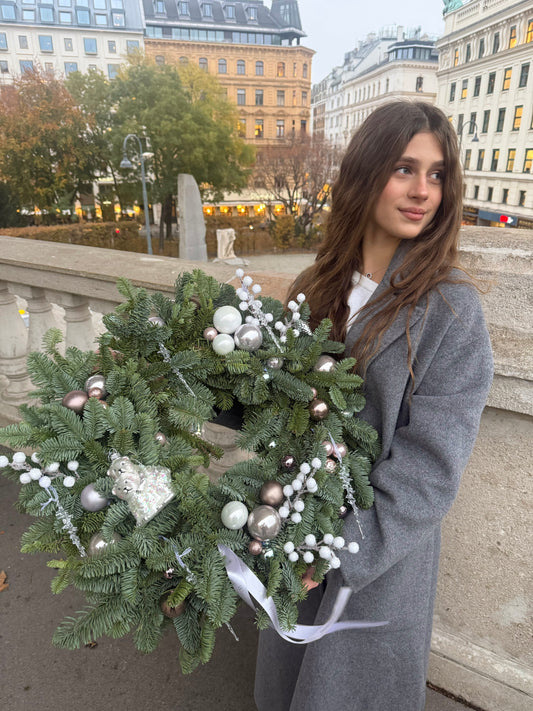 Powder Pink Christmas Wreath